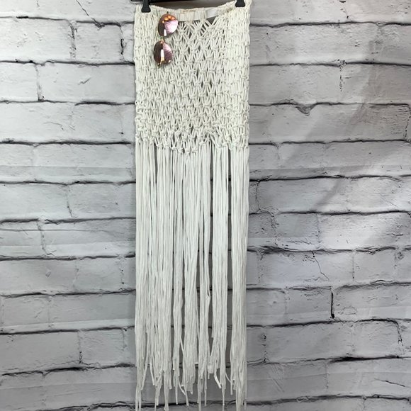 Crotchet White Fringe Skirt Cover Up - Picture 1 of 4